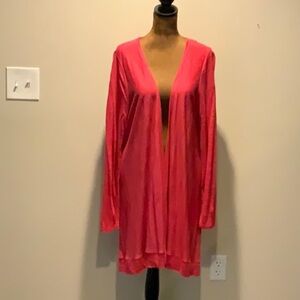 Tahari Watermelon red cardigan/duster